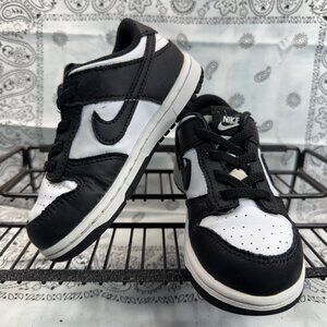 Toddler Nike Dunk Low Athletic Shoes Black/White ‘Panda’ CW1589 100 - Size 9c